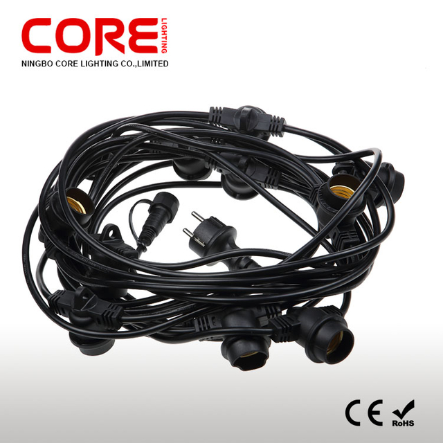 E27 Flat Cable String Lights | IP65 Outdoor Commercial Lighting