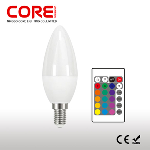 C37 5W RGB LED Candle Bulb E14 with Remote Control Color Changing