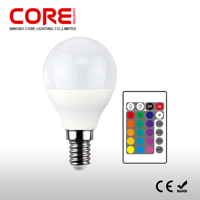 G45 5W RGB LED Bulb E14 with Remote Control Color Changing