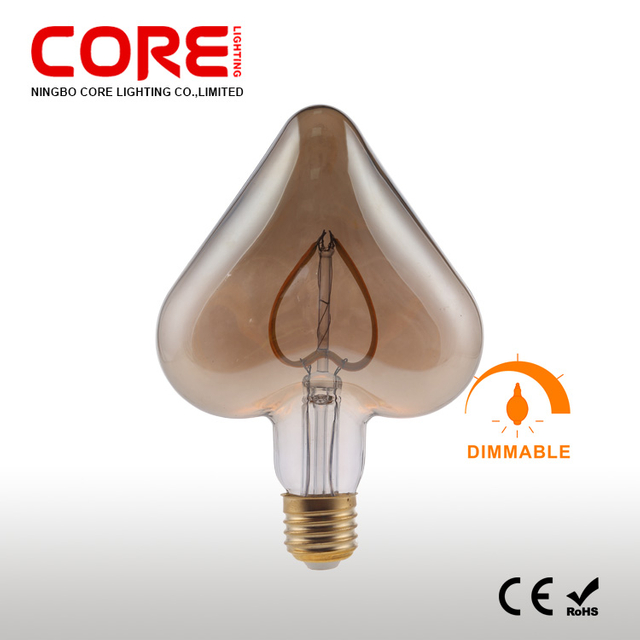 Dimmable Heart-Shaped LED Filament Bulb 5W | Unique Romantic Decorative Glass Lamp