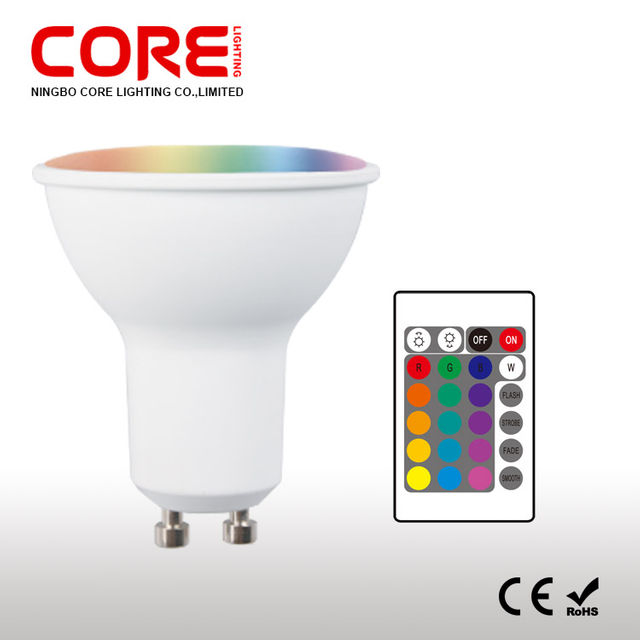 GU10 5W RGB LED Bulb with Remote Control Color Changing Spotlight