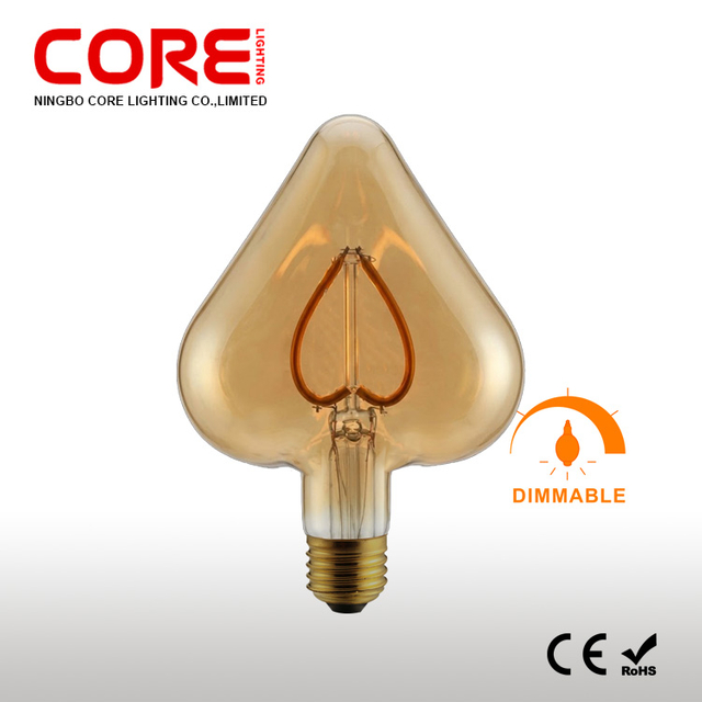 Dimmable Heart-Shaped LED Filament Bulb 5W | Unique Romantic Decorative Glass Lamp
