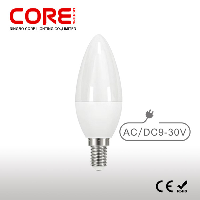 C37 6W LED Candle Bulb AC/DC 9-30V E14 Low Voltage