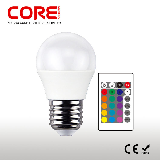 G45 5W RGB LED Bulb E27 with Remote Control Color Changing