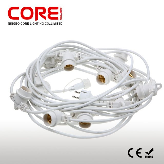 E27 Flat Cable String Lights | IP65 Outdoor Commercial Lighting